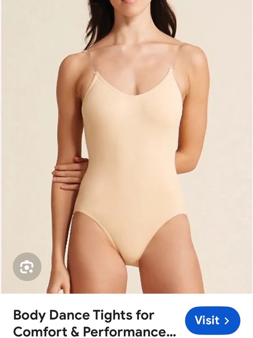 Weissman Nude Beige Dance Camisole Bodysuit